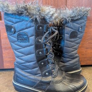 Sorel Women's Black Joan Of Arctic Winter Boots Size 8